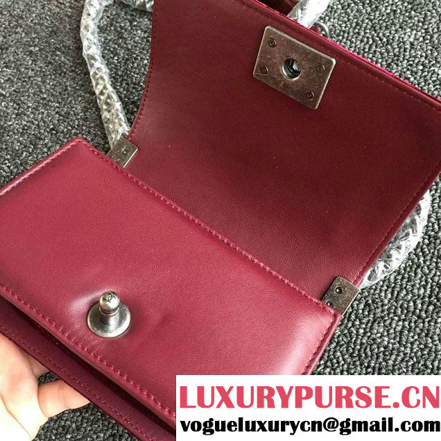 Chanel Velvet Mini Boy Flap Shoulder Bag Red