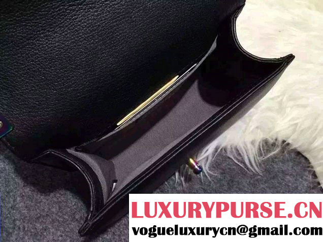 Chanel Iridescent Small Boy Flap Bag black with Rainbow Hardware 2015/2016