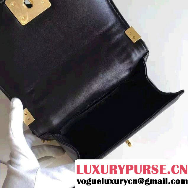 Chanel Lambskin/Grosgrain/Braid Boy Jacket Small Bag Black 2016