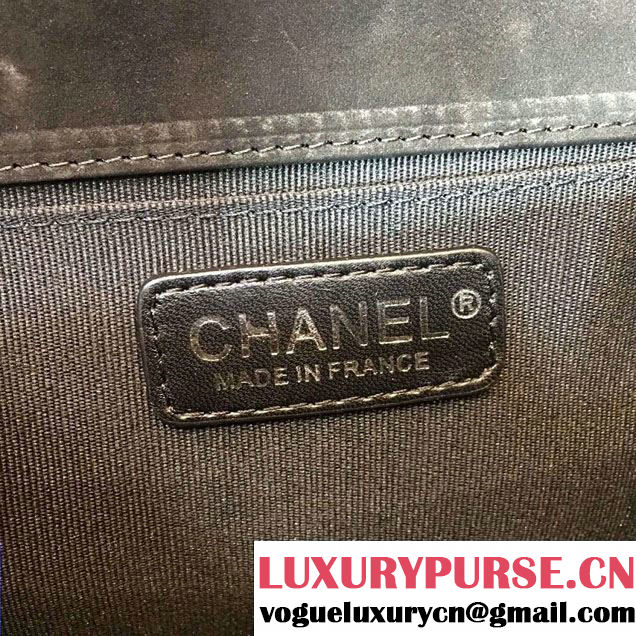 Chanel Suede Chevron Boy Flap Medium Bag Black Fall Winter 2016