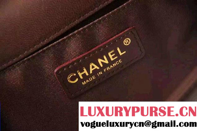 Chanel Lambskin Bi-Color Boy Flap Old Medium Bag Burgundy/Apricot Fall Winter 2016