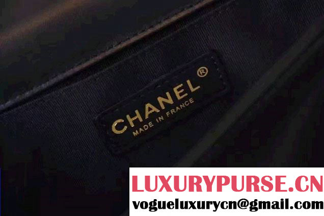 Chanel Lambskin Bi-Color Boy Flap Old Medium Bag Black/Date Red Fall Winter 2016