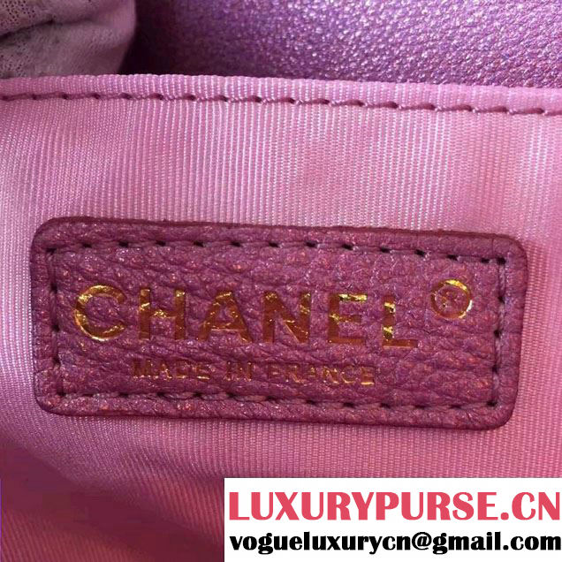 Chanel Grained Calfskin Boy Flap Shoulder Medium Bag Light Purple Fall Winter 2016