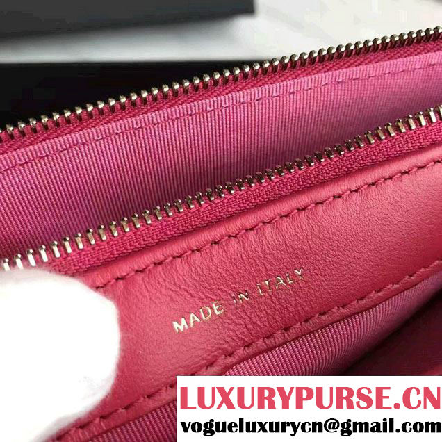 Chanel Lambskin Boy Double Zipped Small Clutch Chain Phone Holder Bag A84069 Peach 2017