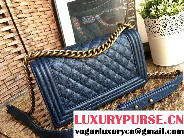 Chanel Medium Boy Flap Shoulder Bag A67086 in Caviar Leather Green 2017