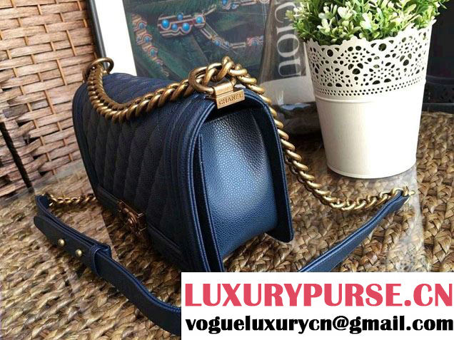 Chanel Medium Boy Flap Shoulder Bag A67086 in Caviar Leather Green 2017