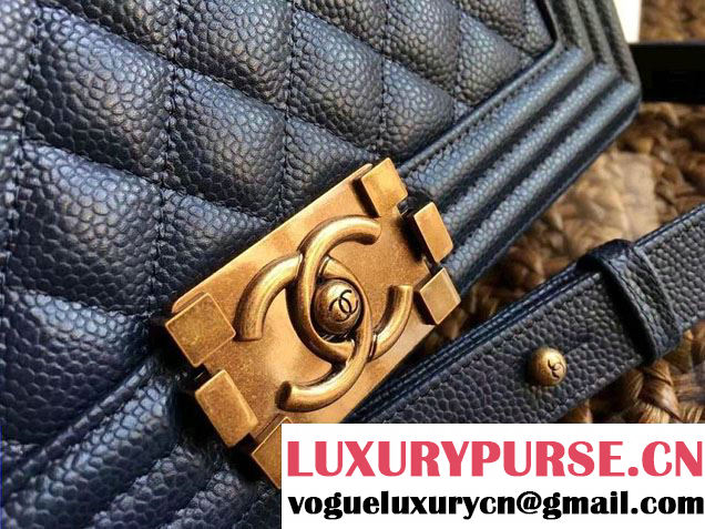Chanel Medium Boy Flap Shoulder Bag A67086 in Caviar Leather Green 2017