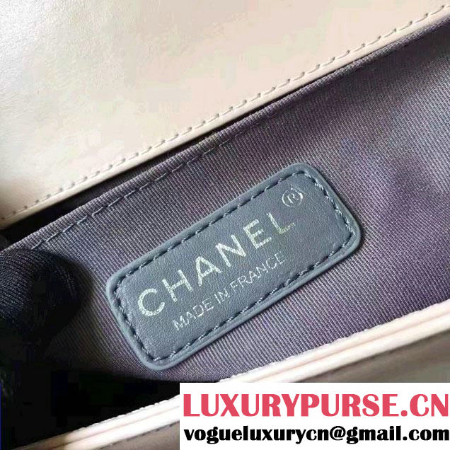 Chanel Shine Gold Hardware Boy Chevron Flap Medium Bag Pale Pink 2017