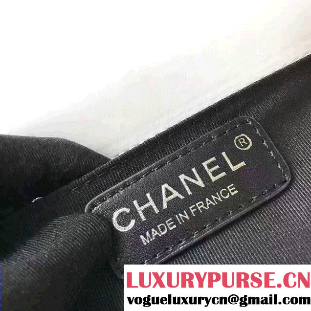 Chanel Two-Tone Black Metal Boy Flap Small Bag White/Black 2017