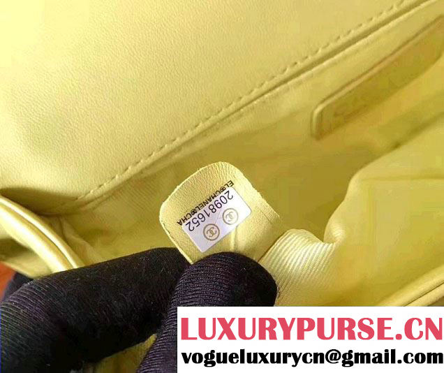 Chanel Chevron Iridescent PVC Medium Boy Flap Bag Yellow 2017