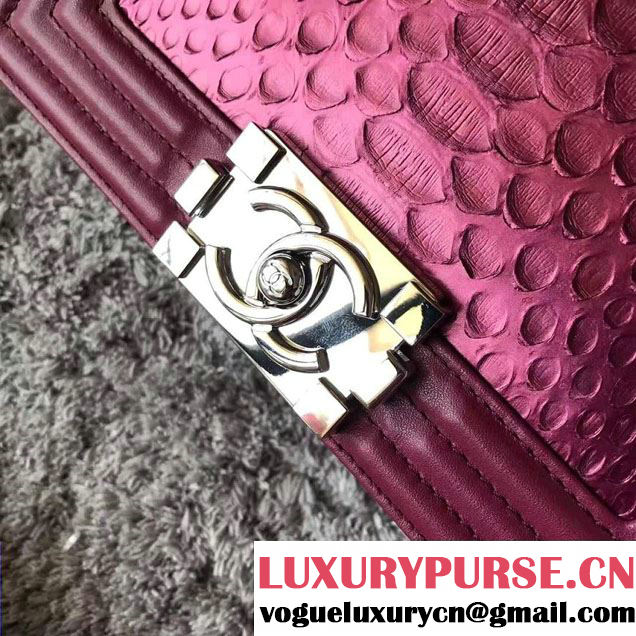 Chanel Python Chain Top Handle Boy Flap Medium/Small Bag 2017