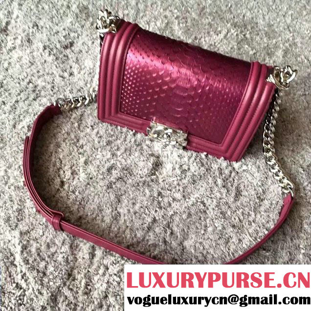 Chanel Python Chain Top Handle Boy Flap Medium/Small Bag 2017