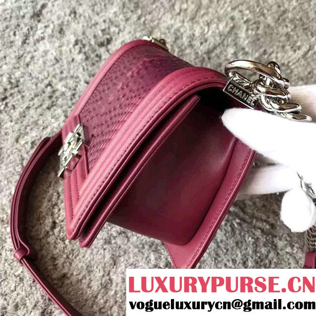 Chanel Python Chain Top Handle Boy Flap Medium/Small Bag 2017