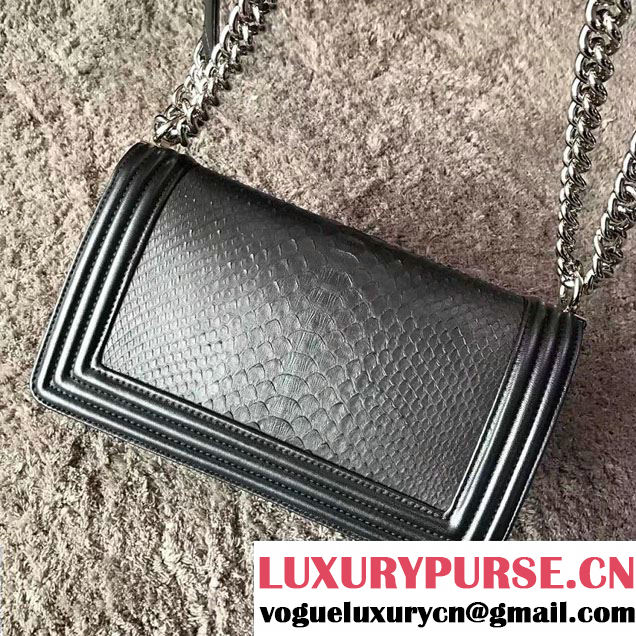 Chanel Python Chain Top Handle Boy Flap Medium/Small Bag 2017
