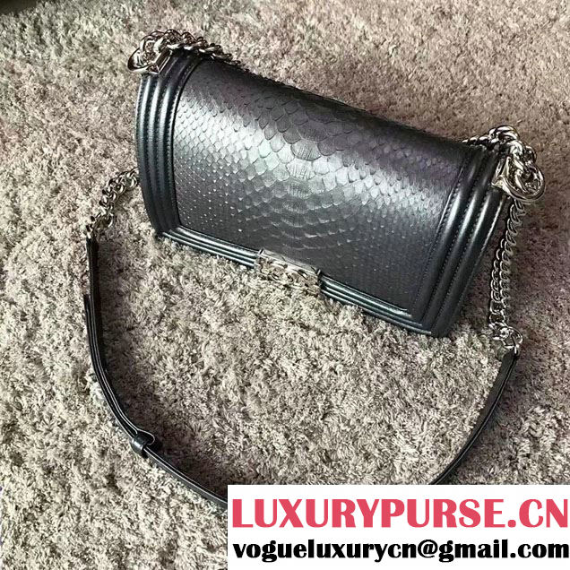 Chanel Python Chain Top Handle Boy Flap Medium/Small Bag 2017