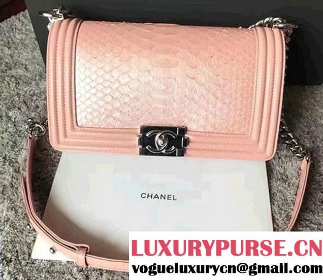 Chanel Python Chain Top Handle Boy Flap Medium/Small Bag 2017