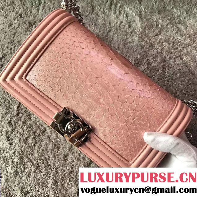 Chanel Python Chain Top Handle Boy Flap Medium/Small Bag 2017