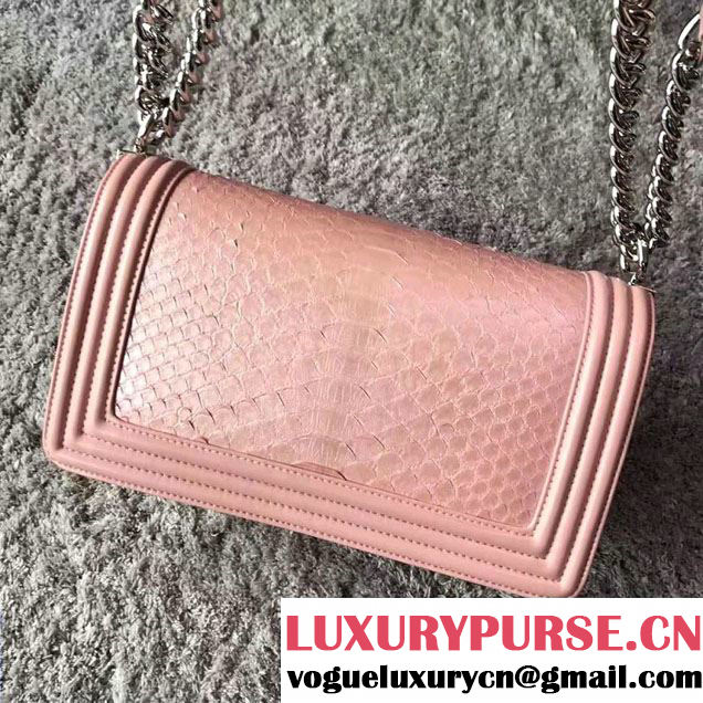 Chanel Python Chain Top Handle Boy Flap Medium/Small Bag 2017