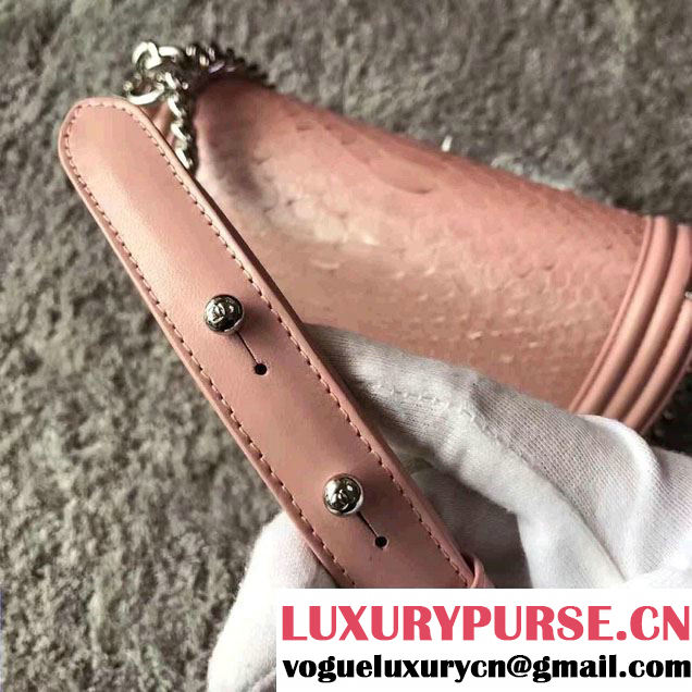 Chanel Python Chain Top Handle Boy Flap Medium/Small Bag 2017