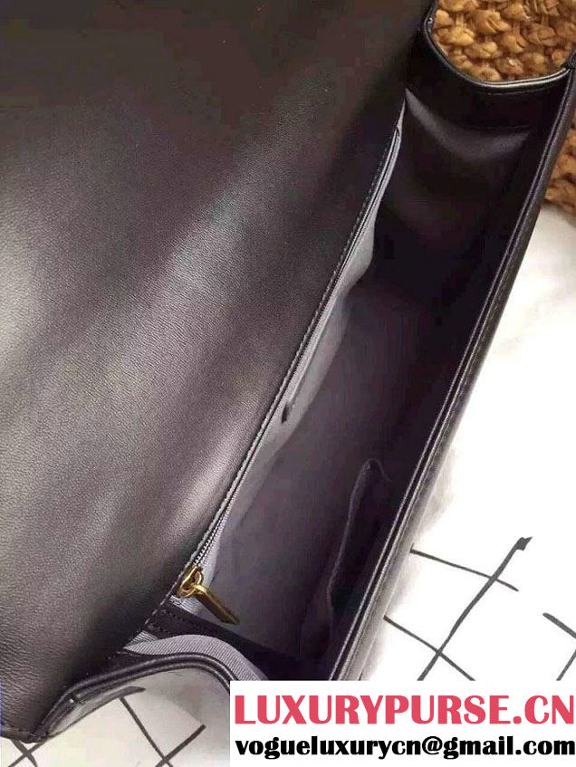 Chanel Large Boy Flap Shoulder Bag Black in original Lambskin Leather with Golden Hardware