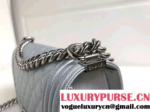 Chanel Medium Boy Flap Shoulder Bag in Lambskin Leather New Color Sliver