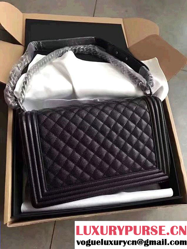 chanel original quality black caviar leather new le boy bag with silver hardware