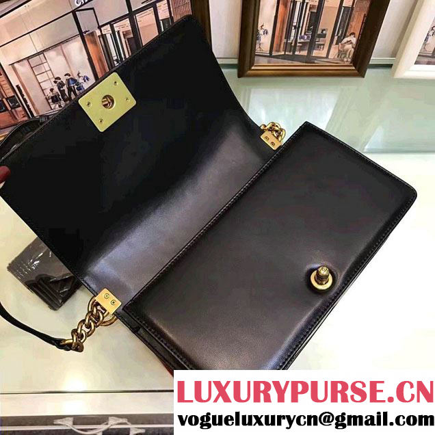 chanel original quality black sheepskin medium le boy bag with golden hardware