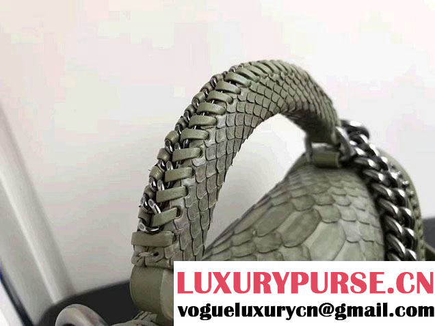 Chanel Python Chain Top Handle Boy Flap Small Bag 2017