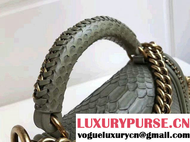 Chanel Python Chain Top Handle Boy Flap Small Bag 2017