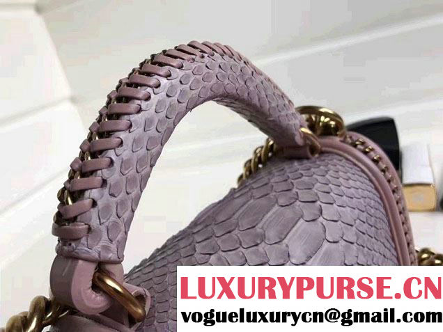 Chanel Python Chain Top Handle Boy Flap Small Bag 2017