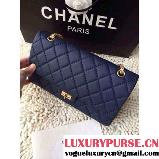Chanel 2.55 Flap Bag In Calfskin Blue (2B019-3151 )