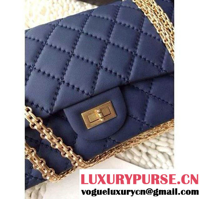 Chanel 2.55 Flap Bag In Calfskin Blue (2B019-3151 )