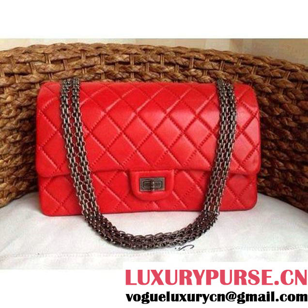 Chanel 2.55 Medium226 or Jumbo227 Reissue Bag Red Elephant Veins Leather (1a086-032120 )