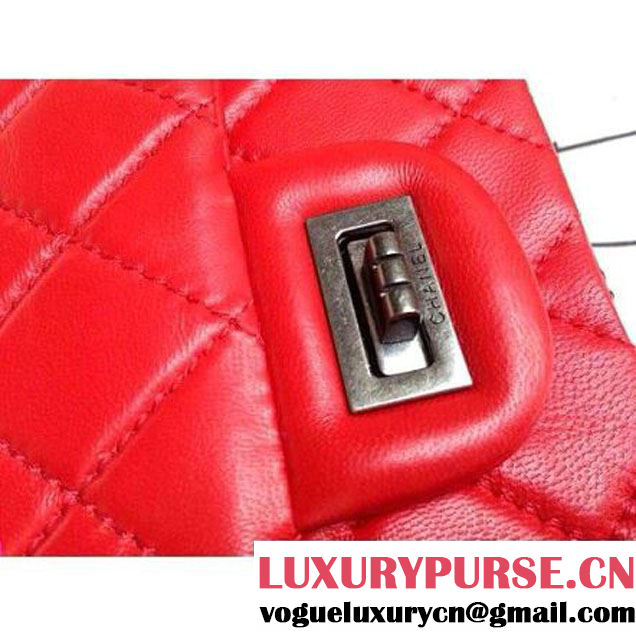 Chanel 2.55 Medium226 or Jumbo227 Reissue Bag Red Elephant Veins Leather (1a086-032120 )