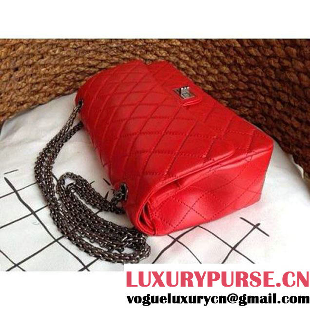 Chanel 2.55 Medium226 or Jumbo227 Reissue Bag Red Elephant Veins Leather (1a086-032120 )