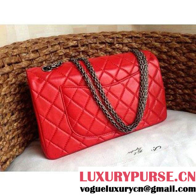 Chanel 2.55 Medium226 or Jumbo227 Reissue Bag Red Elephant Veins Leather (1a086-032120 )