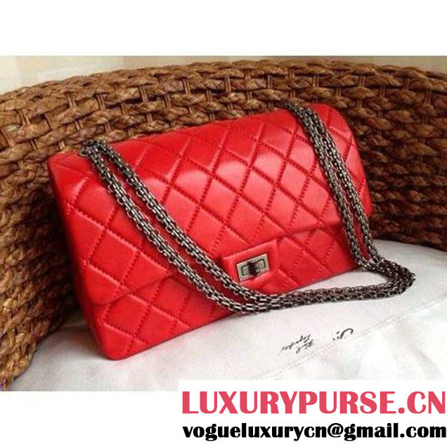Chanel 2.55 Medium226 or Jumbo227 Reissue Bag Red Elephant Veins Leather (1a086-032120 )