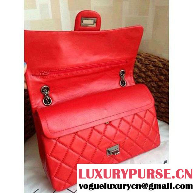 Chanel 2.55 Medium226 or Jumbo227 Reissue Bag Red Elephant Veins Leather (1a086-032120 )