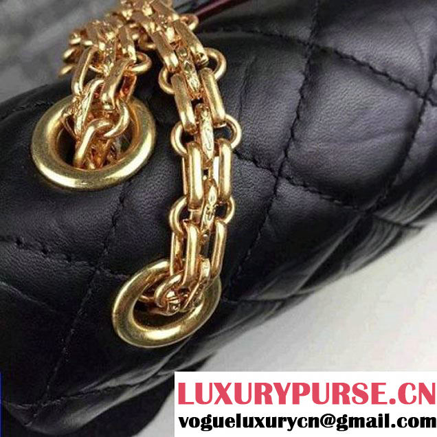 Chanel 2.55 Medium226  Aged Calfskin Flap Bag In Back With GHW. (2A058-052806 )