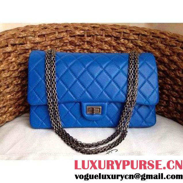 Chanel 2.55 Medium226 or Jumbo227 Reissue Bag Blue Elephant Veins Leather (1a086-080114 )