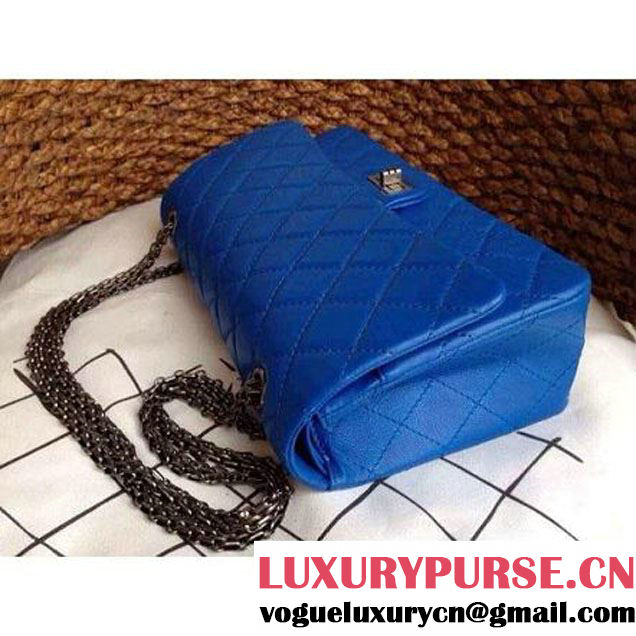 Chanel 2.55 Medium226 or Jumbo227 Reissue Bag Blue Elephant Veins Leather (1a086-080114 )