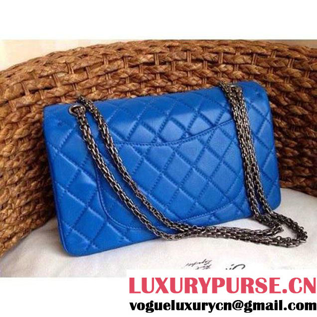 Chanel 2.55 Medium226 or Jumbo227 Reissue Bag Blue Elephant Veins Leather (1a086-080114 )