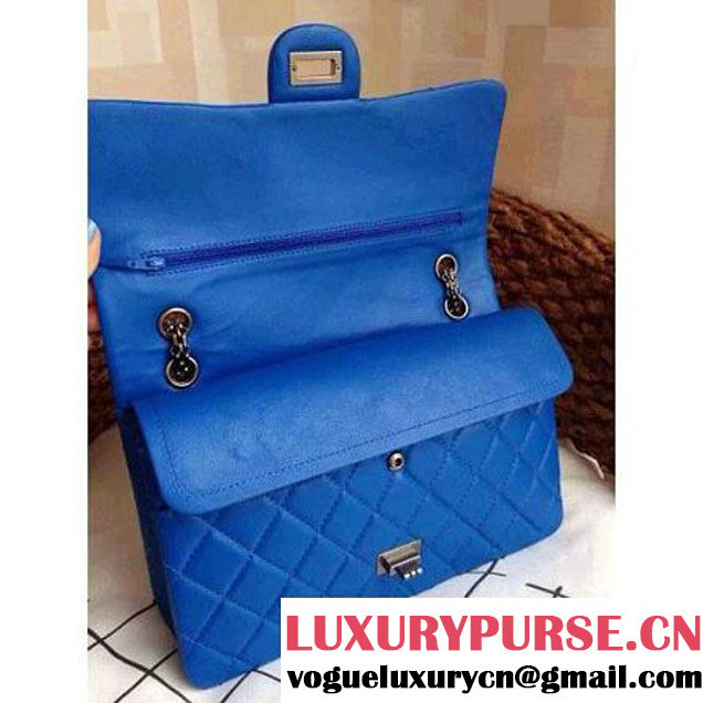 Chanel 2.55 Medium226 or Jumbo227 Reissue Bag Blue Elephant Veins Leather (1a086-080114 )