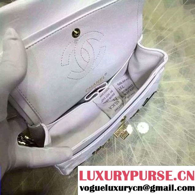 Chanel 2.55 Embellished With Casino Badges White 20cm 2016 (2A057-6012103 )