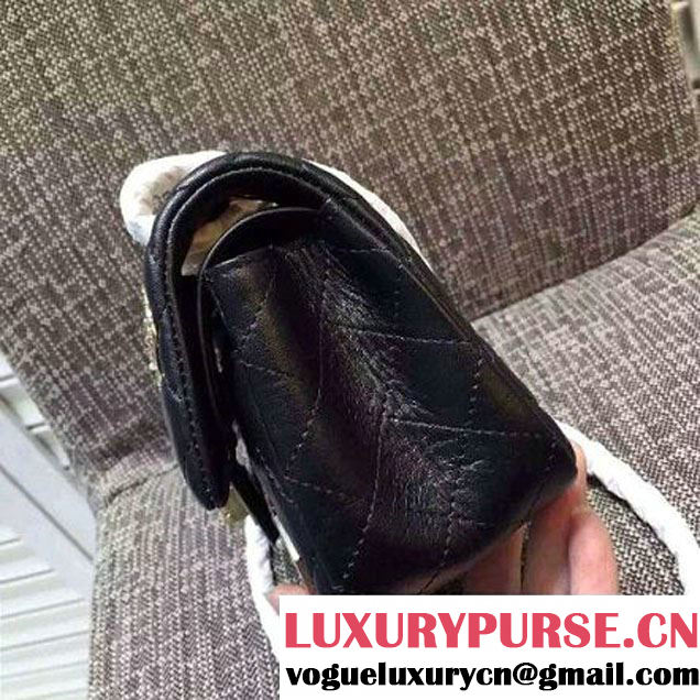 Chanel 2.55 Embellished With Casino Badges Black 20cm 2016 (2A057-6012104 )