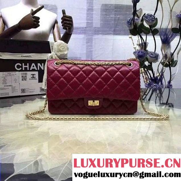 Chanel 2.55 Medium226 Double Flap Bag In Red Aged Calfskin(GH) (2A057-6031811 )