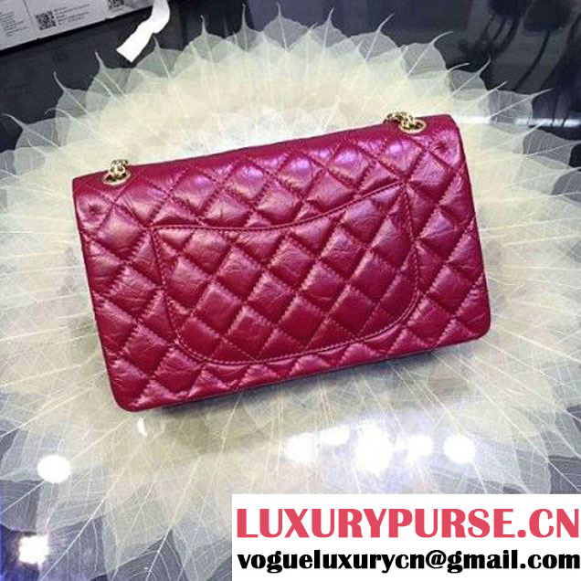 Chanel 2.55 Medium226 Double Flap Bag In Red Aged Calfskin(GH) (2A057-6031811 )