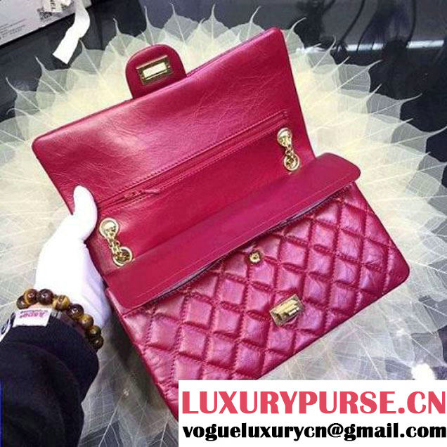 Chanel 2.55 Medium226 Double Flap Bag In Red Aged Calfskin(GH) (2A057-6031811 )