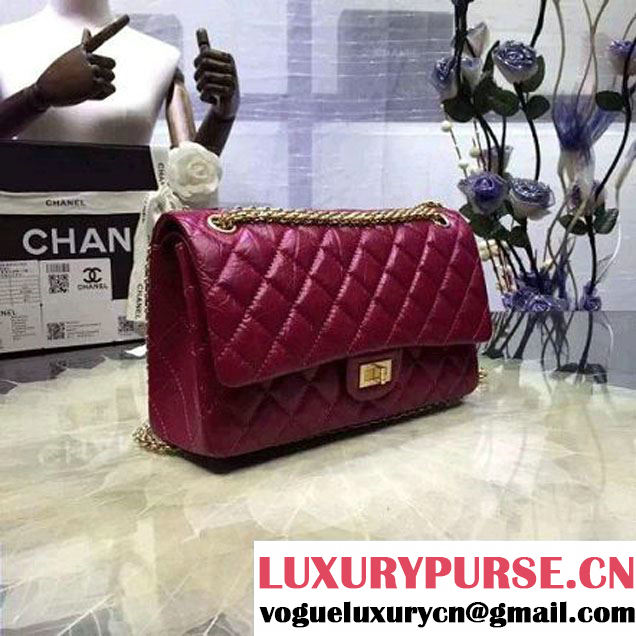 Chanel 2.55 Medium226 Double Flap Bag In Red Aged Calfskin(GH) (2A057-6031811 )