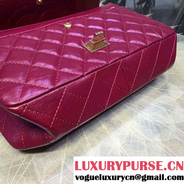 Chanel 2.55 Medium226 Double Flap Bag In Red Aged Calfskin(GH) (2A057-6031811 )